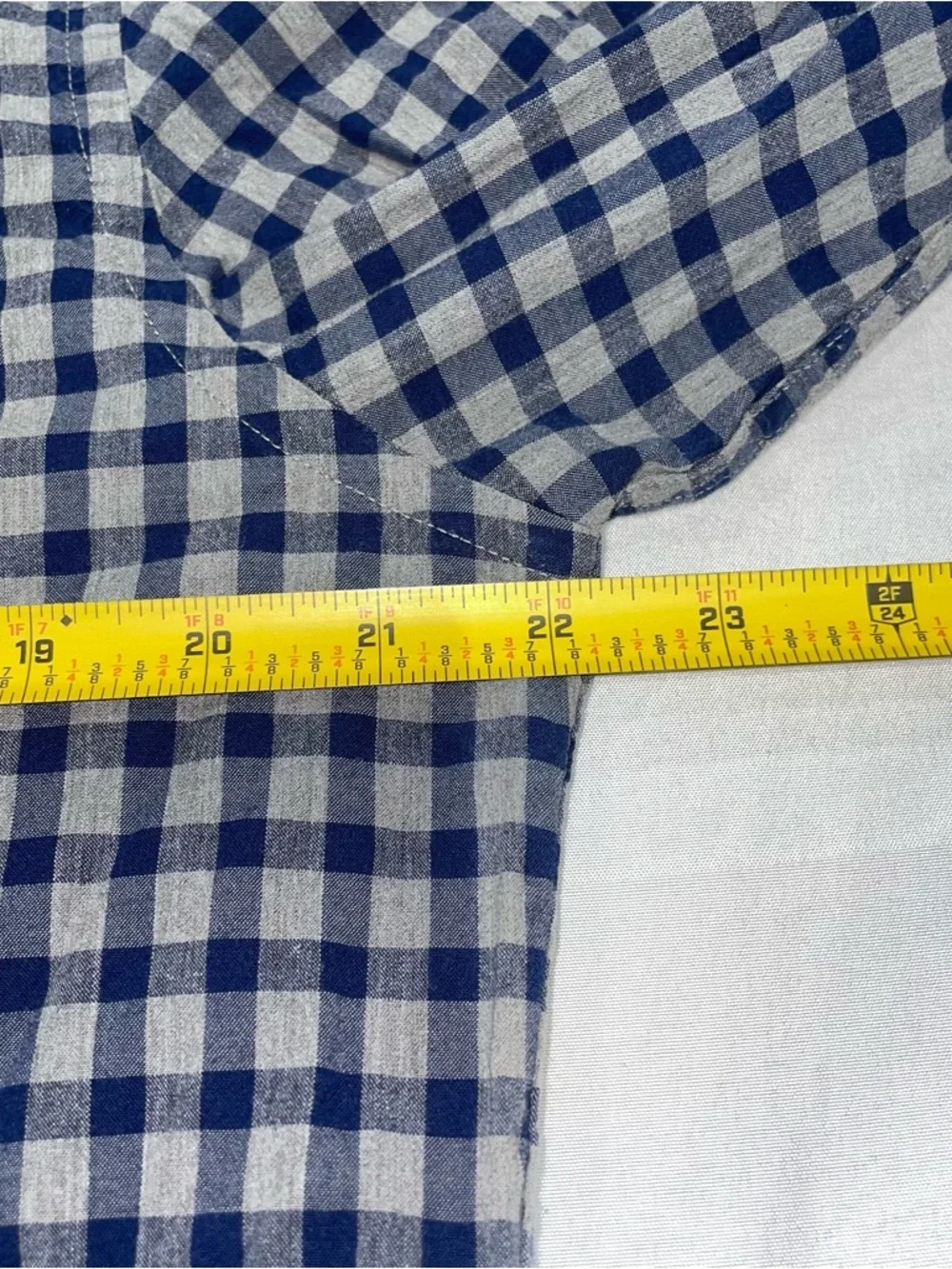 J. Crew Blue and Gray Gingham Button-Down Shirt‎